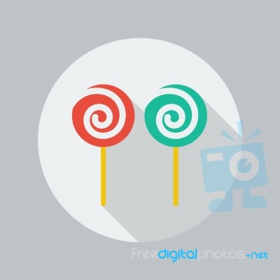 Christmas Flat Icon. Lollipop Stock Image