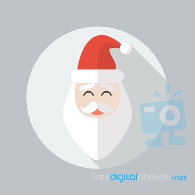 Christmas Flat Icon. Santa Claus Stock Image