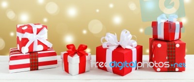 Christmas Gift Background Stock Photo