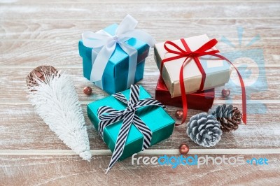 Christmas Gift Box And Present Stock Photo