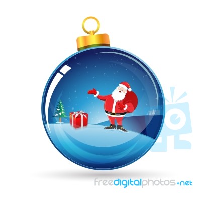 Christmas Gift With Santa Stock Image