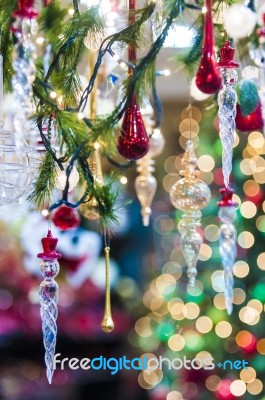 Christmas Glassy Ornaments Stock Photo