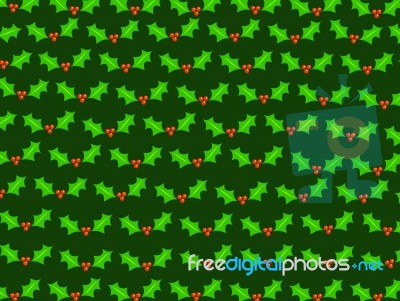 Christmas Holly Wallpaper Stock Image