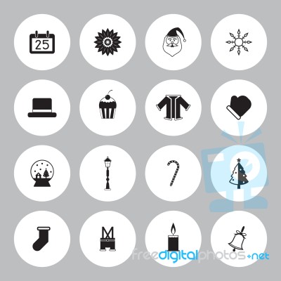 Christmas Icon Set Circle  Illustration Stock Image