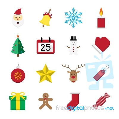 Christmas Icon Set  Illustration Stock Image