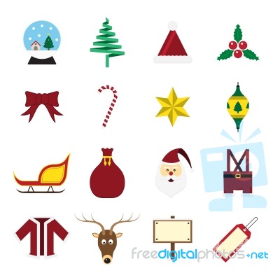 Christmas Icon Set  Illustration Stock Image