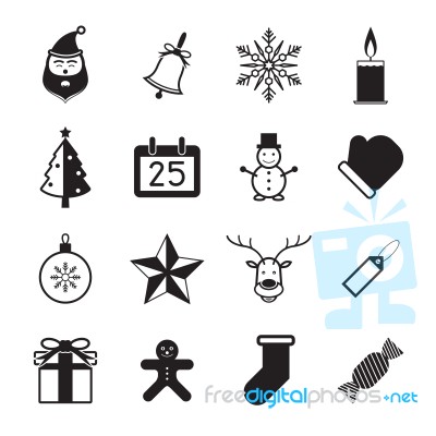 Christmas Icon Set  Illustration Stock Image