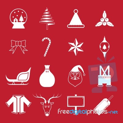 Christmas Icon Set  Illustration Stock Image