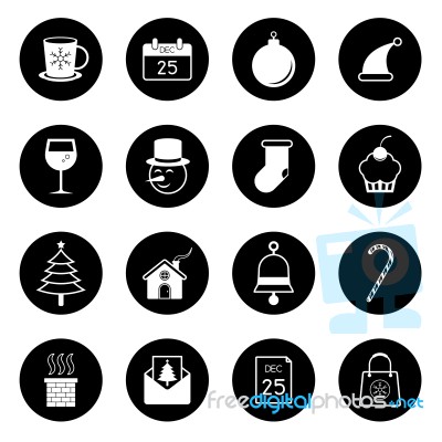 Christmas Icon Set  Illustration Stock Image