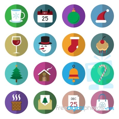 Christmas Icon Set  Illustration Stock Image