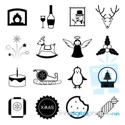 Christmas Icon Set  Illustration Stock Image