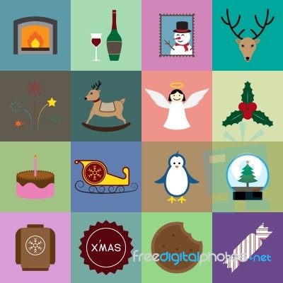 Christmas Icon Set  Illustration Stock Image