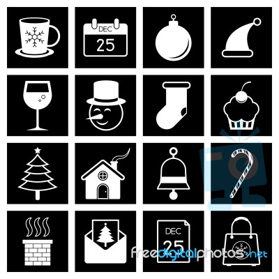 Christmas Icon Set  Illustration Stock Image