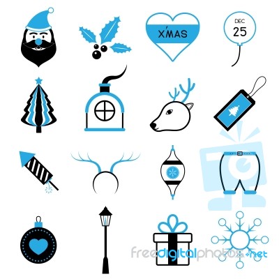 Christmas Icon Set  Illustration Stock Image