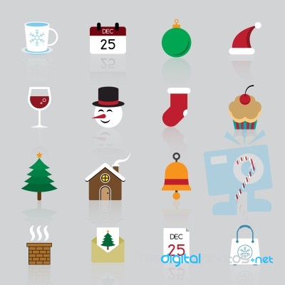 Christmas Icon Set  Illustration Stock Image