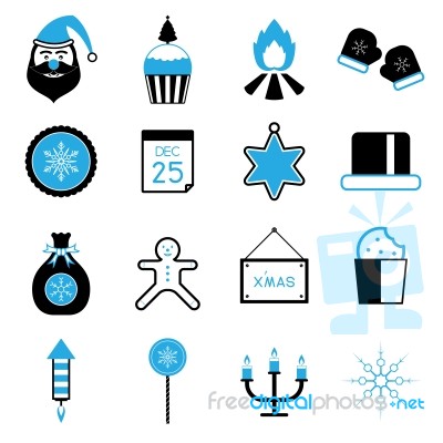 Christmas Icon Set  Illustration Stock Image