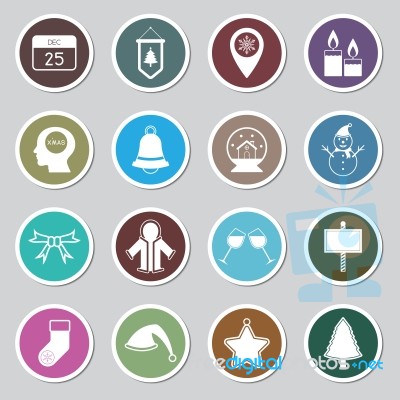 Christmas Icon Set  Illustration Stock Image