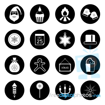 Christmas Icon Set  Illustration Stock Image