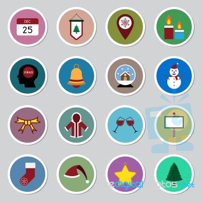 Christmas Icon Set  Illustration Stock Image