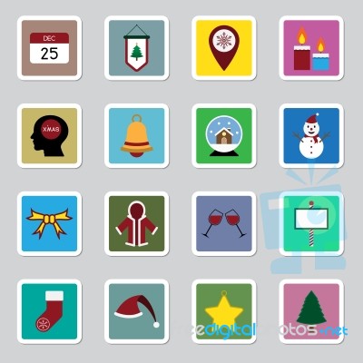 Christmas Icon Set  Illustration Stock Image