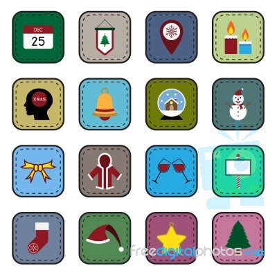 Christmas Icon Set  Illustration Stock Image