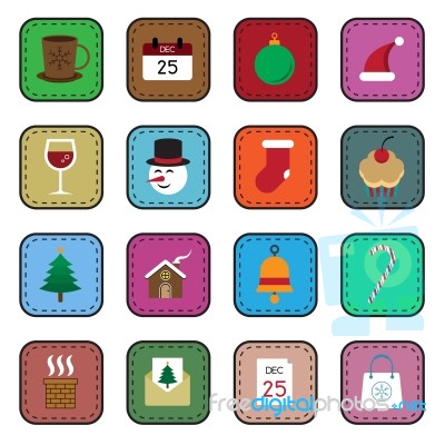 Christmas Icon Set  Illustration Stock Image