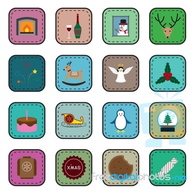 Christmas Icon Set  Illustration Stock Image