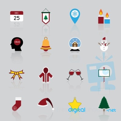 Christmas Icon Set  Illustration Stock Image