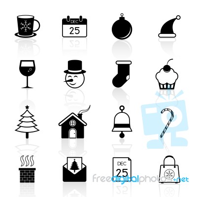 Christmas Icon Set  Illustration Stock Image