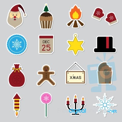 Christmas Icon Set  Illustration Stock Image