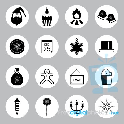 Christmas Icon Set  Illustration Stock Image