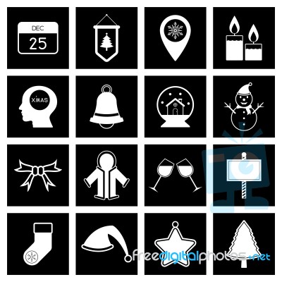 Christmas Icon Set  Illustration Stock Image