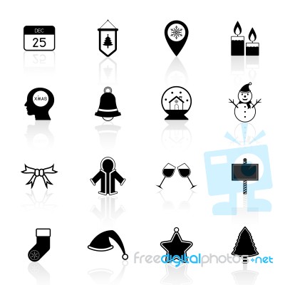 Christmas Icon Set  Illustration Stock Image