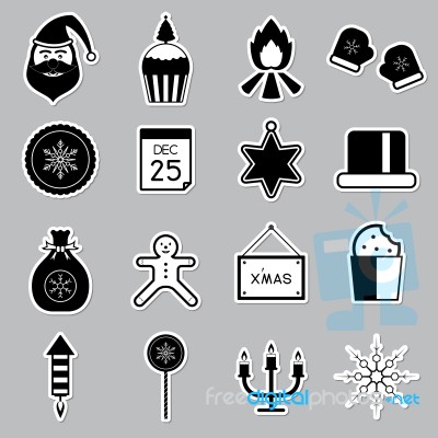 Christmas Icon Set  Illustration Stock Image