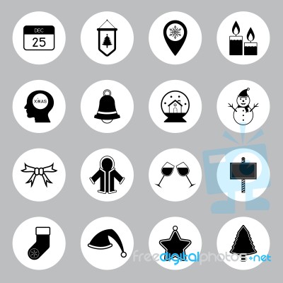 Christmas Icon Set  Illustration Stock Image