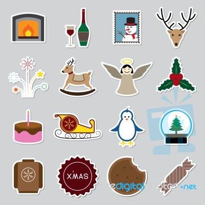 Christmas Icon Set  Illustration Stock Image