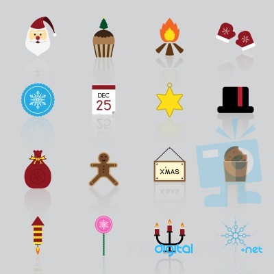 Christmas Icon Set  Illustration Stock Image