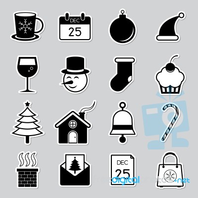 Christmas Icon Set  Illustration Stock Image