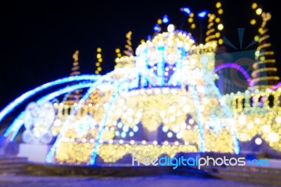 Christmas Light Bokeh And Blur Background Stock Photo