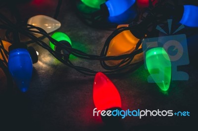 Christmas Lights Background Stock Photo