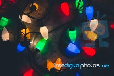 Christmas Lights Background Stock Photo