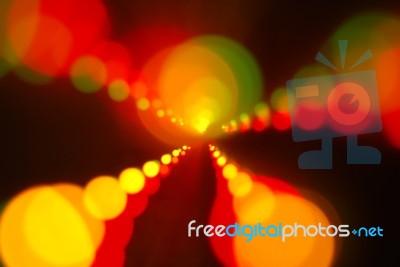 Christmas Lights Glowing (blur Motion Background) Stock Photo