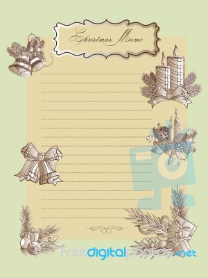 Christmas Memo Sheet Stock Image