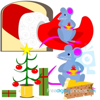 Christmas Mice  Stock Image