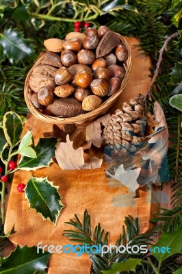 Christmas Nuts Stock Photo