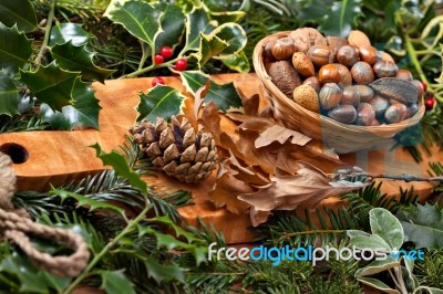 Christmas Nuts Stock Photo