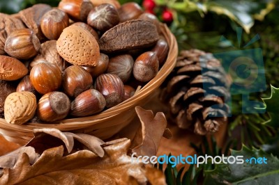 Christmas Nuts Stock Photo