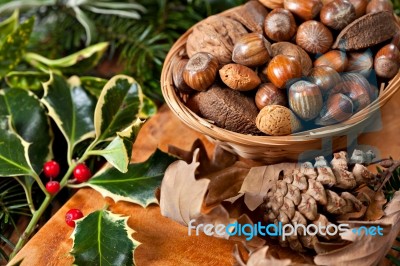 Christmas Nuts Stock Photo