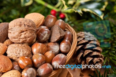 Christmas Nuts Stock Photo