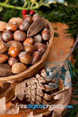 Christmas Nuts Stock Photo